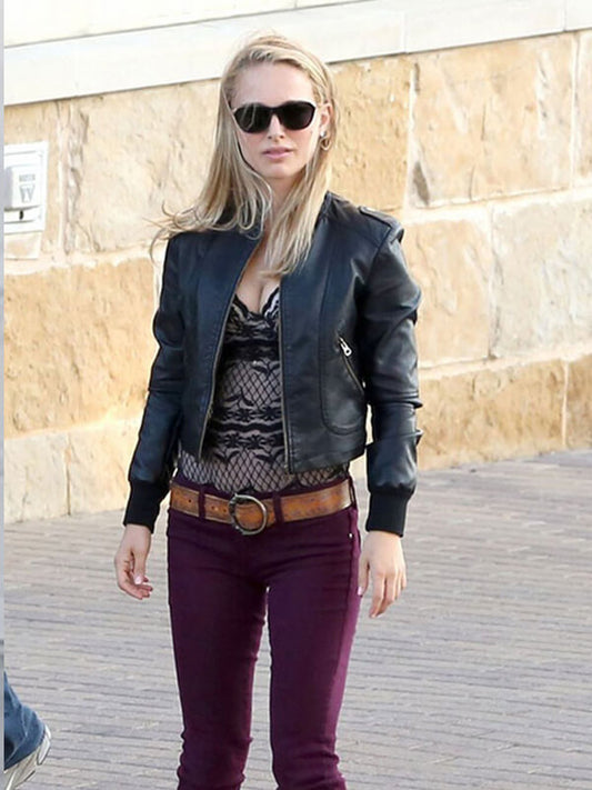 Natalie Portman Black Leather Jacket