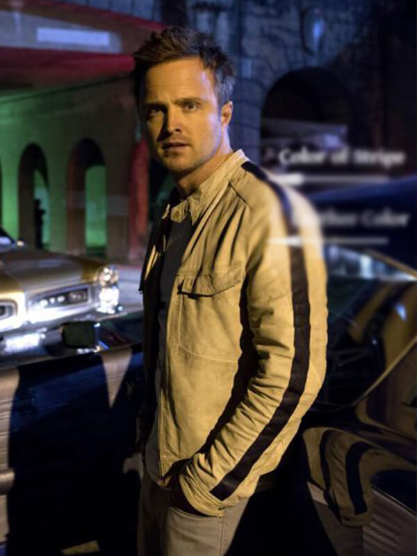 Need For Speed Aaron Paul White Leather Jacket