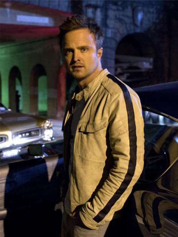 Need For Speed Aaron Paul White Leather Jacket