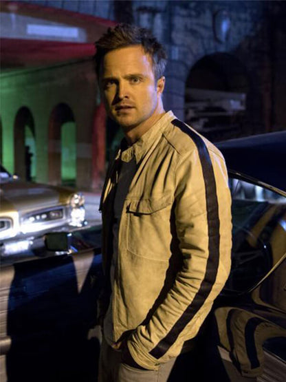 Need For Speed Aaron Paul White Leather Jacket