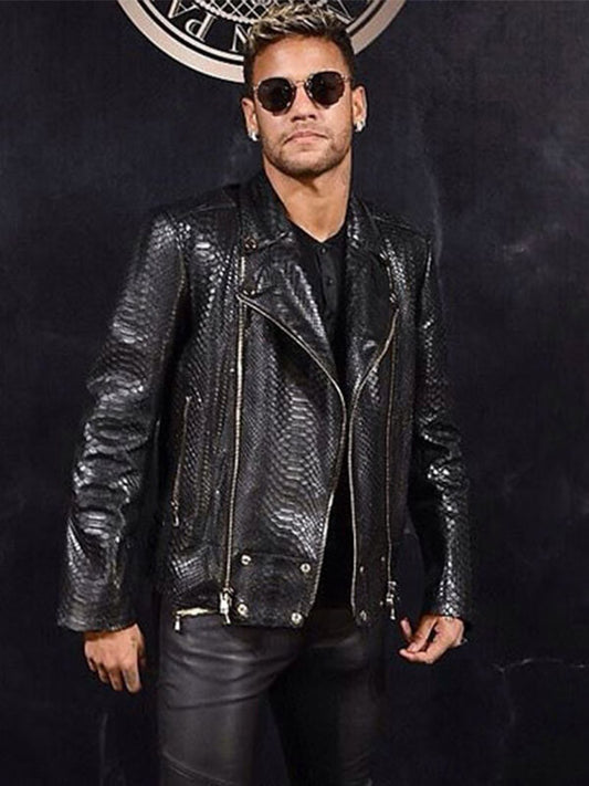 Neymar Black Leather Jacket