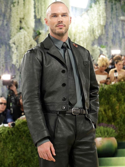 Nicholas Hoult Met Gala 2026 Black Leather Jacket