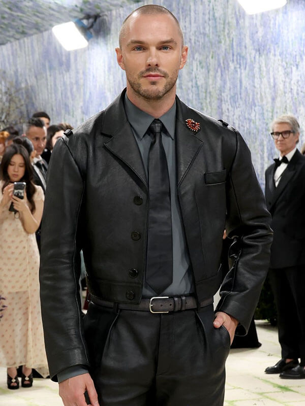 Nicholas Hoult Met Gala 2026 Black Leather Jacket