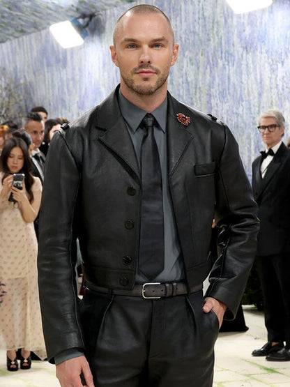 Nicholas Hoult Met Gala 2026 Black Leather Jacket
