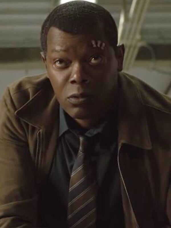 Nick Fury Captain Marvel Brown Suede Jacket