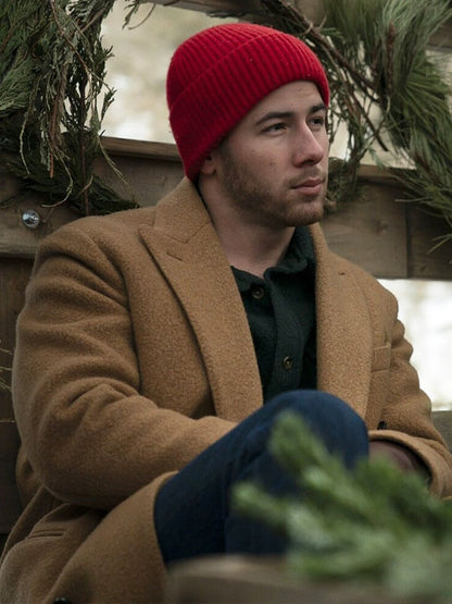 Nick Jonas A Very Jonas Christmas Movie Brown Wool Coat