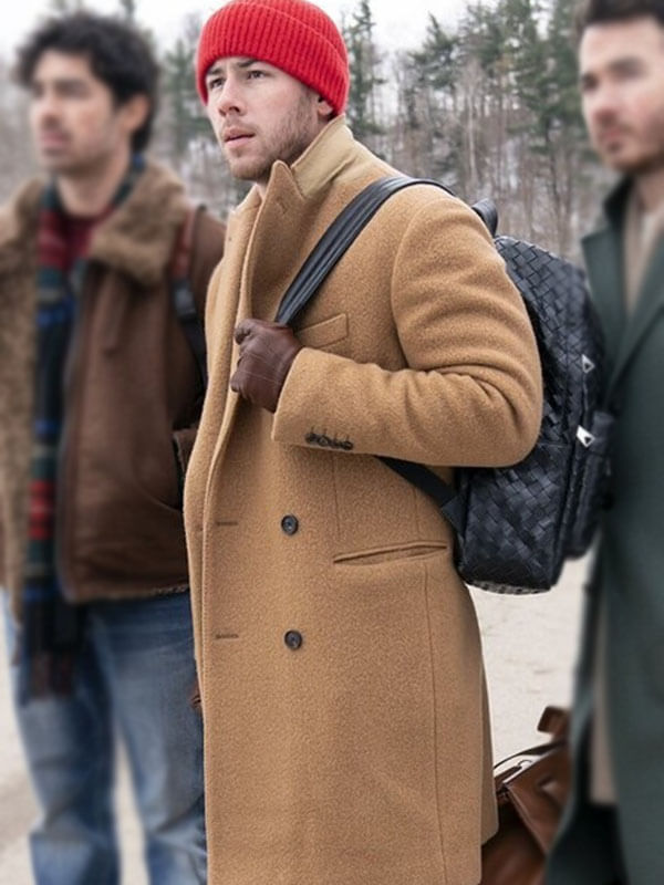 Nick Jonas A Very Jonas Christmas Movie Brown Wool Coat