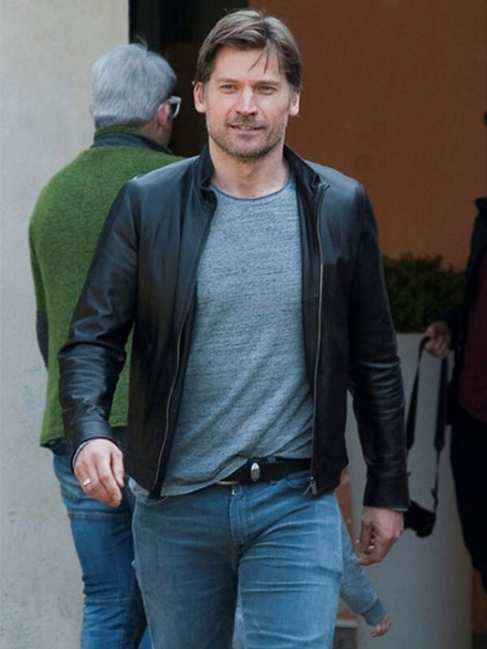 Nikolaj Coster Waldau Black Leather Jacket