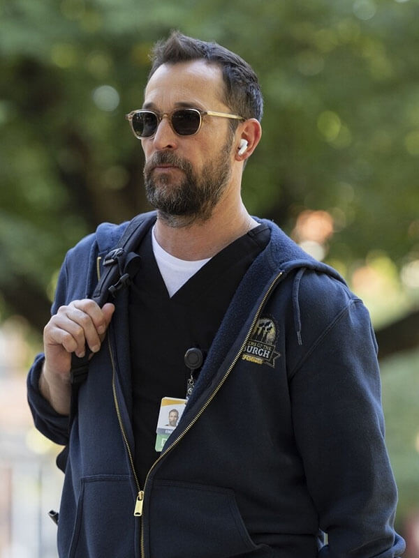 Noah Wyle The Pitt Season 01 Bue Fleece Jacket