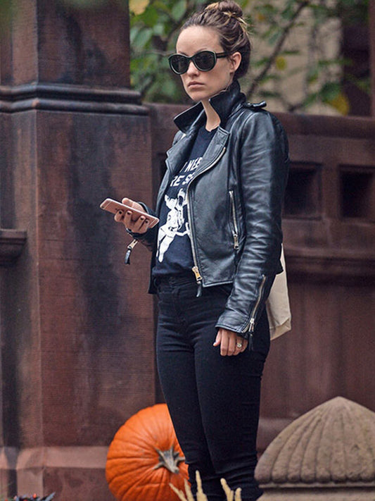 Olivia Wilde Black Leather Jacket