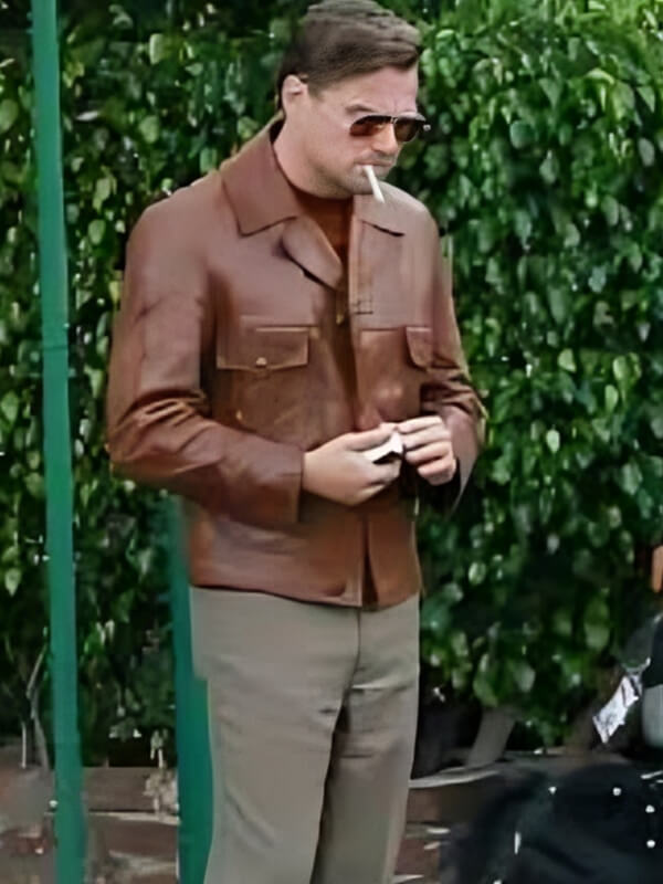 Once upon A Time In Hollywood Leonardo DiCaprio Brown Leather Jacket