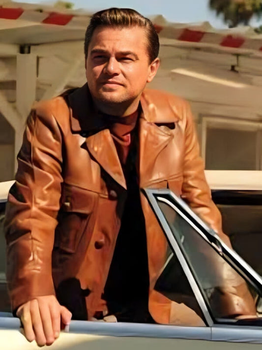 Once upon A Time In Hollywood Leonardo DiCaprio Brown Leather Jacket
