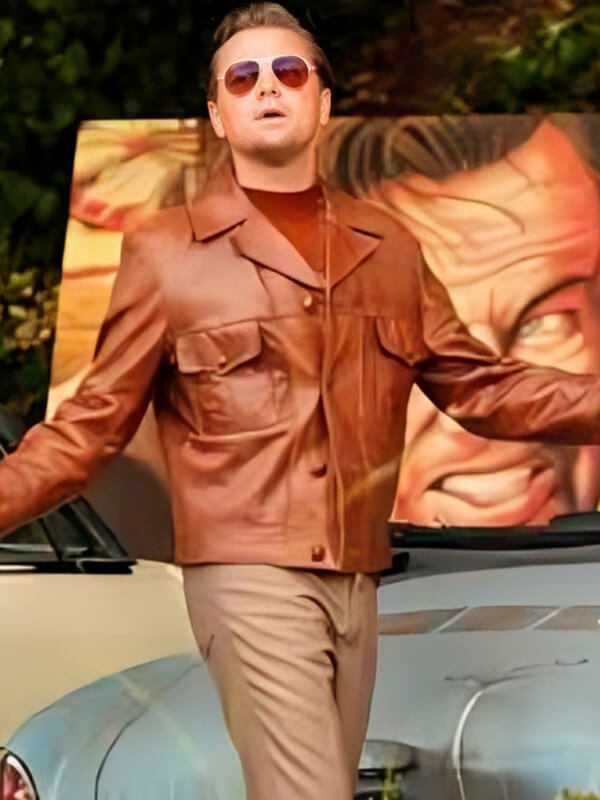 Once upon A Time In Hollywood Leonardo DiCaprio Brown Leather Jacket