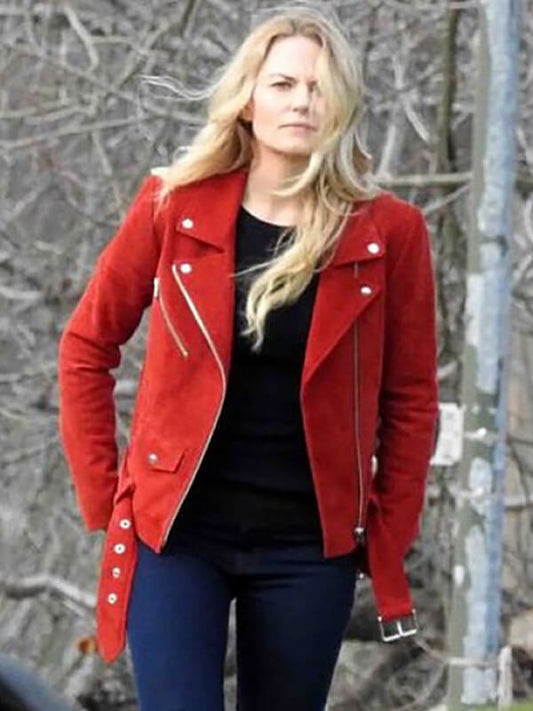  Once Upon A Time Season 7 Jennifer Morrison Red  Leather Jacket