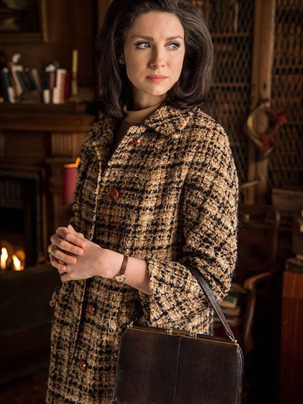 Outlander Claire Fraser Brown Tweed Coat