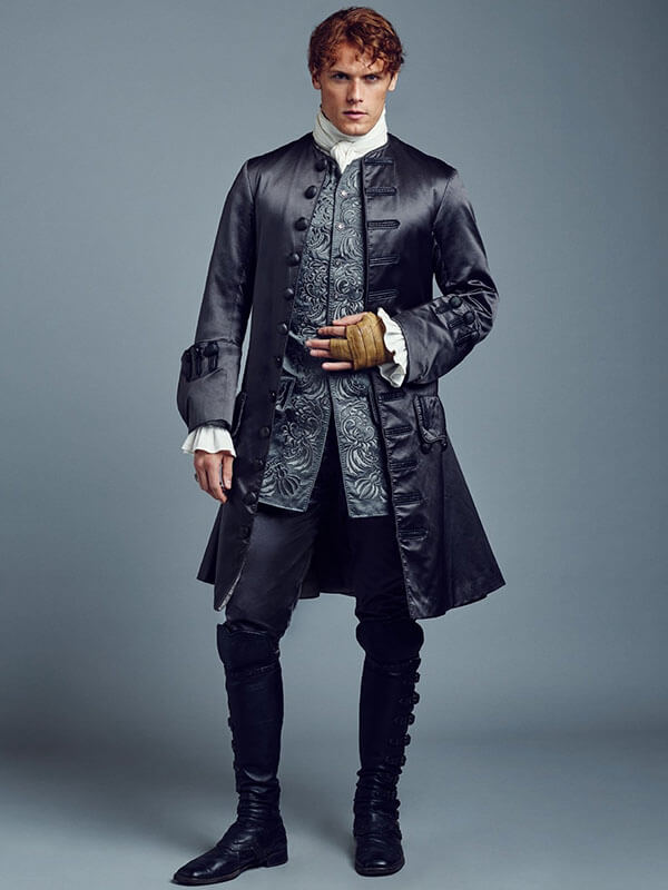 Outlander Jamie Fraser Black Leather Coat.