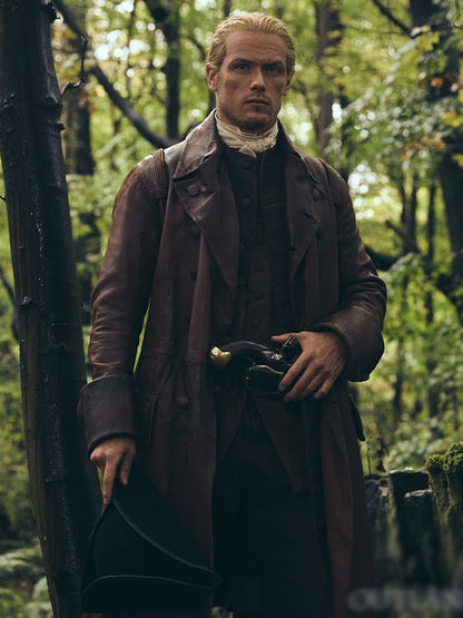 Outlander Jamie Fraser Brown leather Coat.