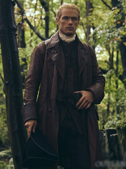 Outlander Jamie Fraser Brown leather Coat