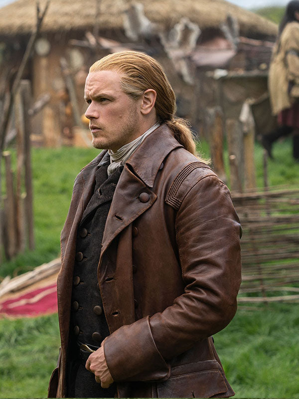 Outlander Jamie Fraser Brown leather Coat.