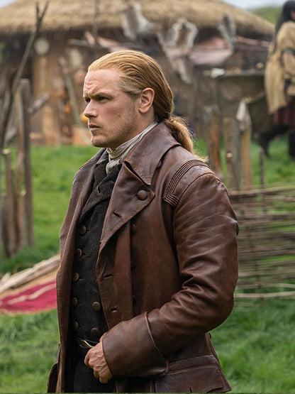 Outlander Jamie Fraser Brown leather Coat.