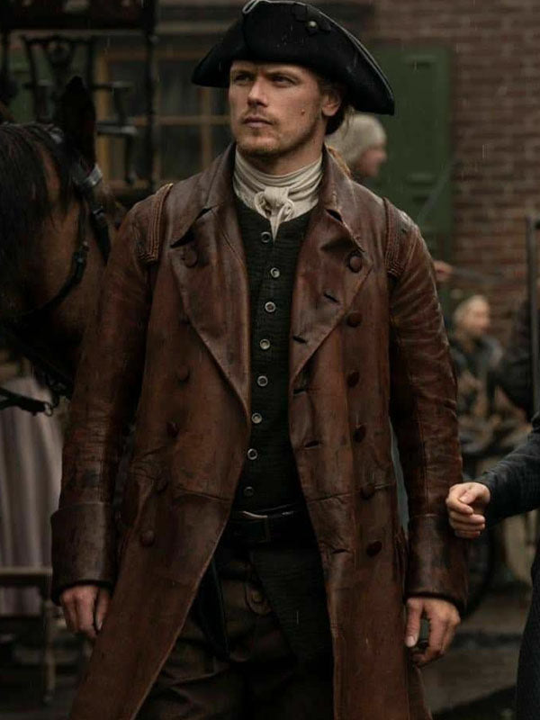 Outlander Jamie Fraser Brown leather Coat.