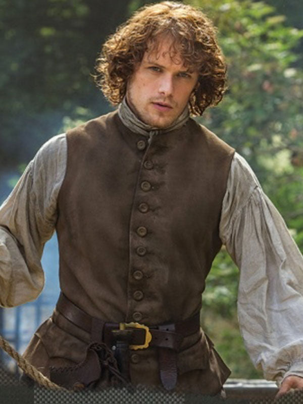 Outlander Jamie Fraser Brown Suede Vest.
