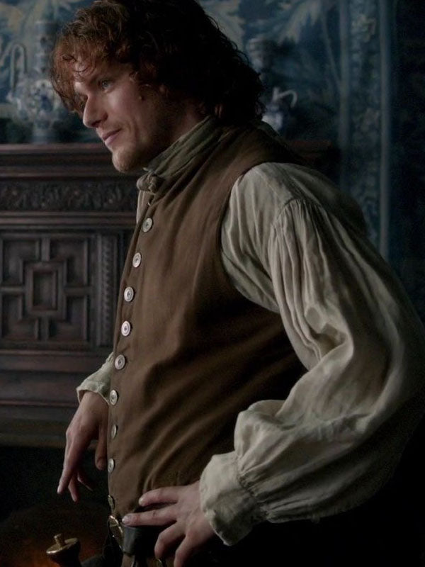 Outlander Jamie Fraser Brown Suede Vest.