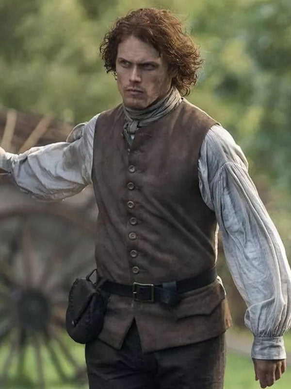 Outlander Jamie Fraser Brown Suede Vest.