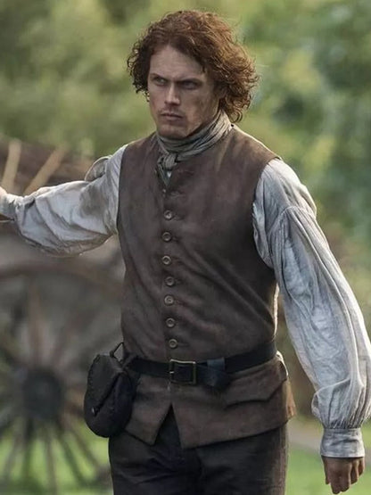 Outlander Jamie Fraser Brown Suede Vest.