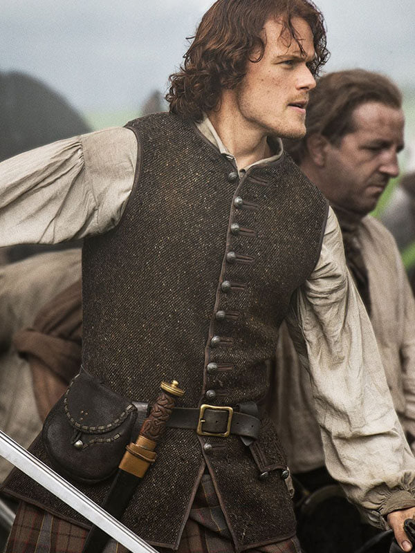 Outlander Jamie Fraser Brown Wool Vest.