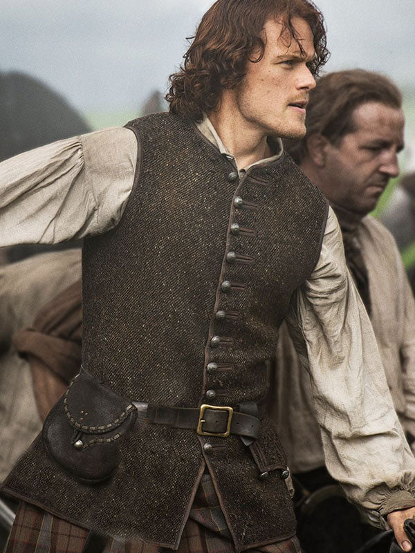 Outlander Jamie Fraser Brown Wool Vest