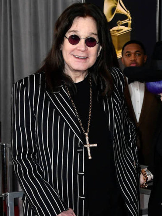Ozzy Osbourne Grammy's Black Coat With Stripes