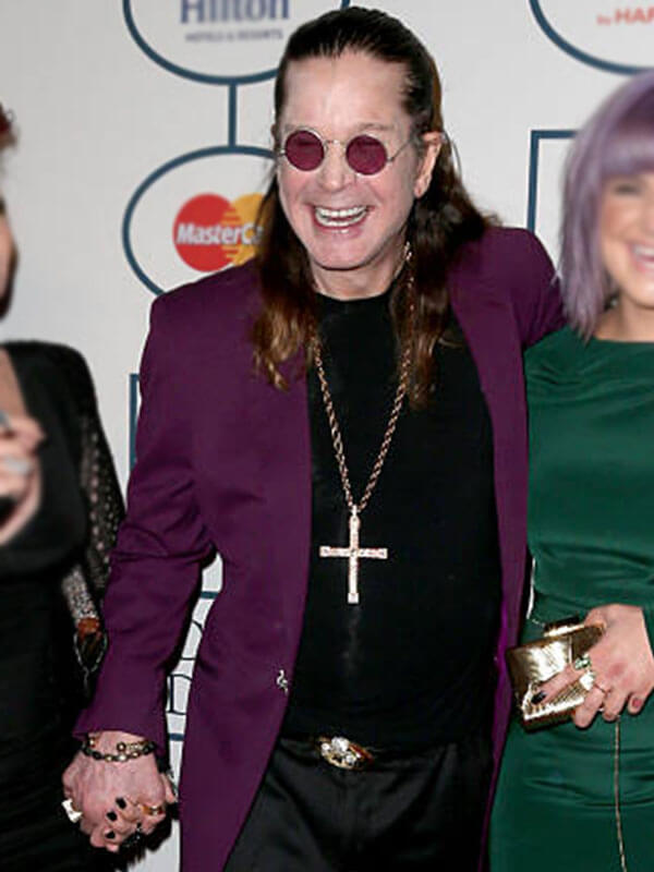 Ozzy Osbourne Pre-Grammy's Gala Purple Coat