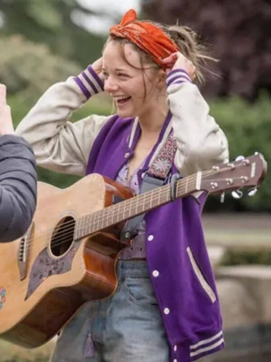 Paige Greene Run Away Season 01 Purple Varsity Jacket 