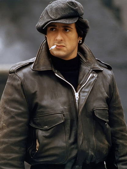  Paradise Alley 1978 Sylvester Stallone Black Leather Jacket