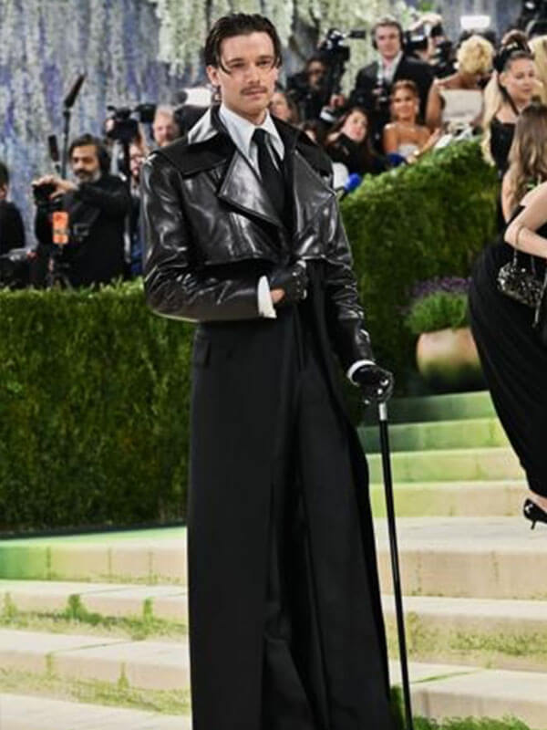 Patrick Schwarzenegger Met Gala 2026 Black Leather Crop Jacket