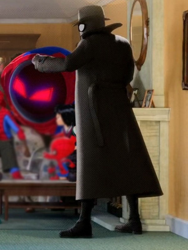 Peter Parker Spiderman Into The Spiderverse Black Long Trench Coat
