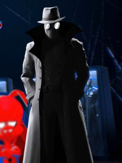 Peter Parker Spiderman Into The Spiderverse Black Long Trench Coat
