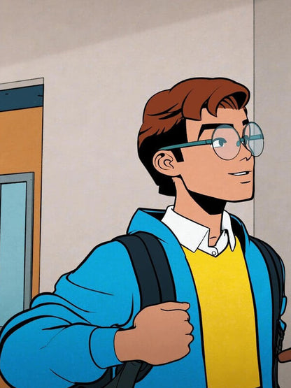 Peter Parker Your Friendly NeighborHood Spiderman Blue Bomber Jacket