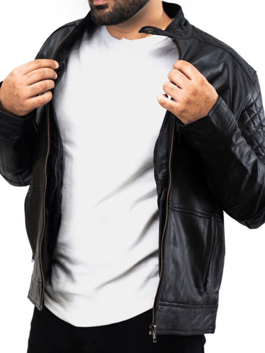 Premium Black Biker Leather Jacket