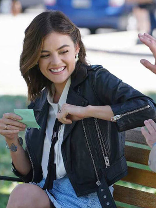Pretty Little Liars 2010 Lucy Hale Black Leather Jacket