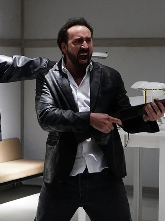 Prisoners of the Ghostland 2021 Nicolas Cage Black Leather Blazer