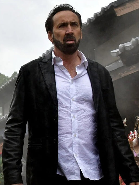 Prisoners of the Ghostland 2021 Nicolas Cage Black Leather Blazer