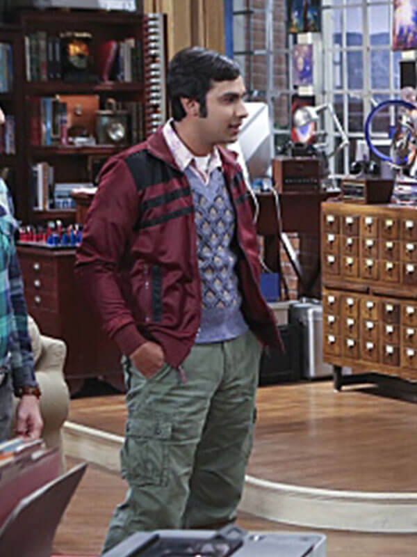Raj Koothrappail Big Bang Theory Season 03 Maroon Atletic Jacket