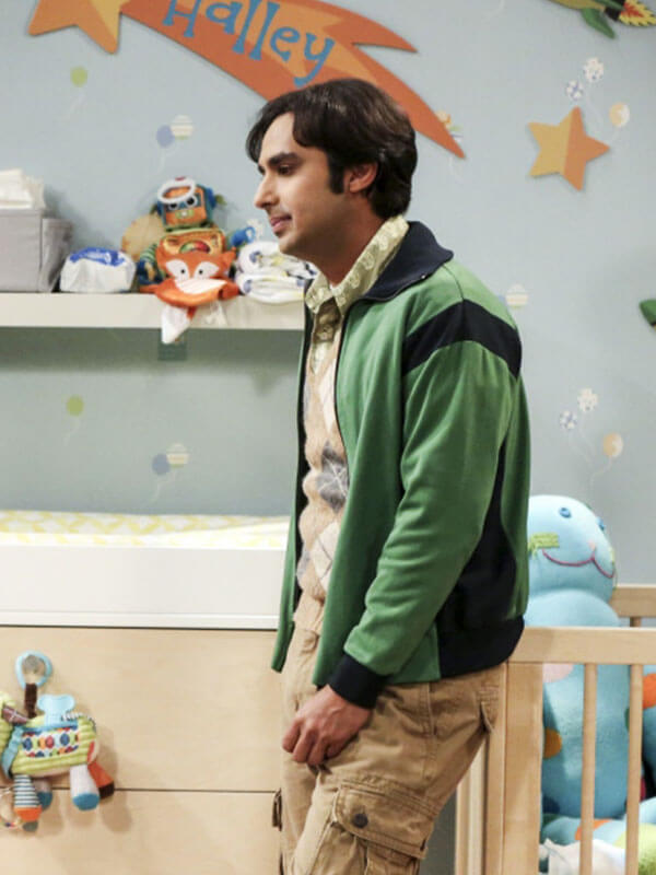 Raj Koothrappali Big Bang Season 10 Green Track Jacket