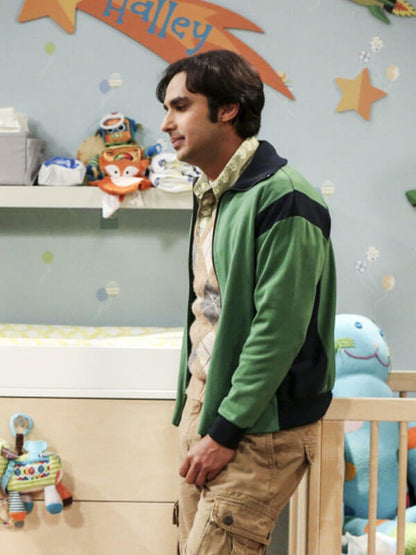 Raj Koothrappali Big Bang Season 10 Green Track Jacket