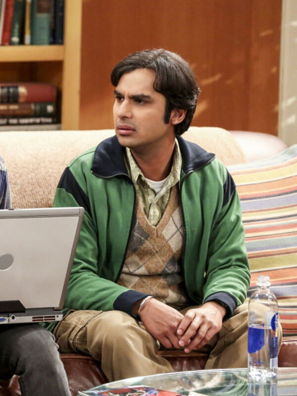 Raj Koothrappali Big Bang Season 10 Green Track Jacket