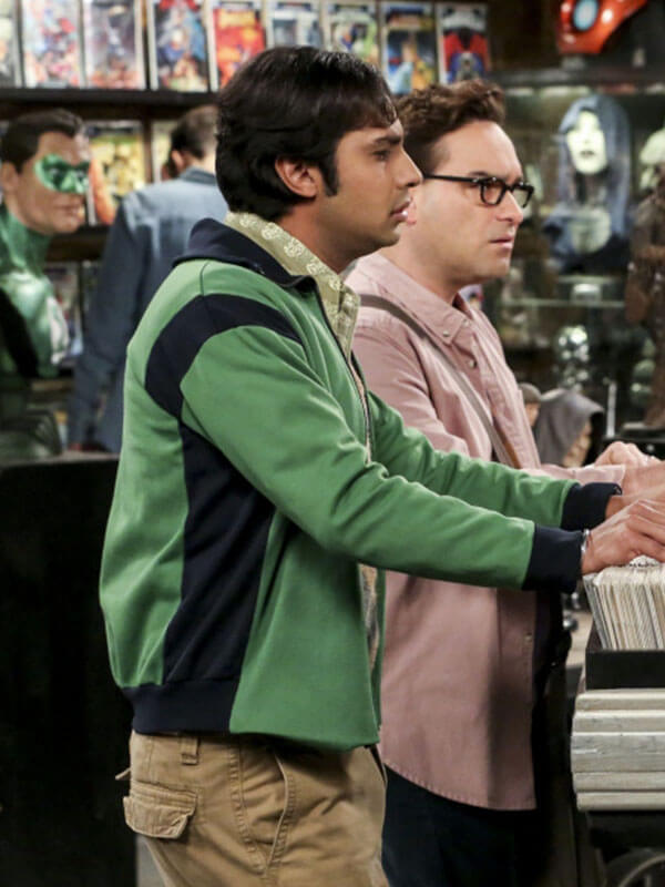 Raj Koothrappali Big Bang Season 10 Green Track Jacket