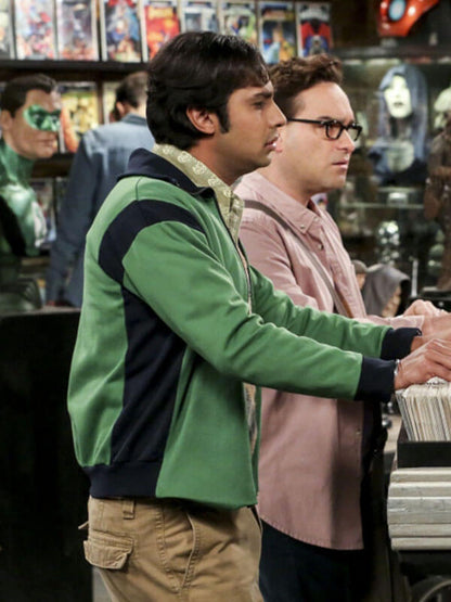 Raj Koothrappali Big Bang Season 10 Green Track Jacket