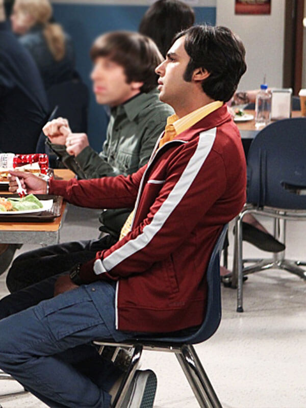 Raj Koothrappali Big Bang Season 12 Maroon Zipup Jacket